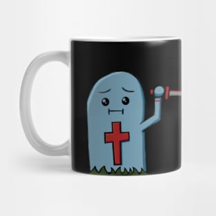 Cute and cartoon style grave try to kill you Mug